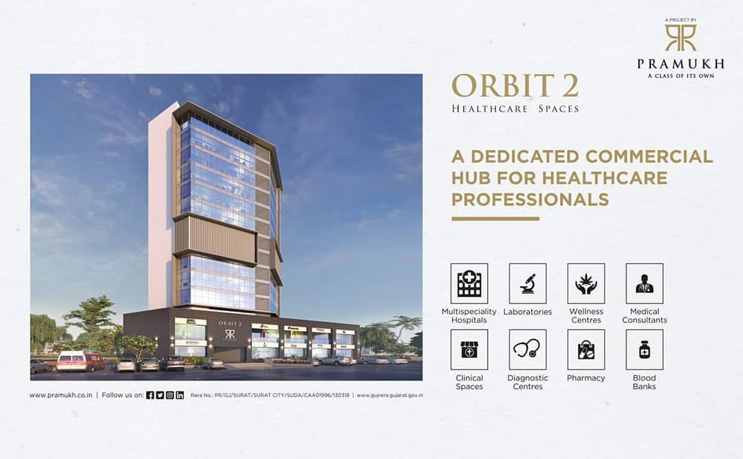 Pramukh Group,  PramukhGroup, RealEstate, HealthcareHub, Orbit2, CommercialSpaces, Surat, Commercial