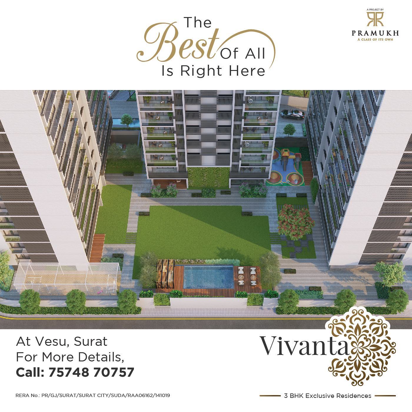 Pramukh Group,  PramukhGroup, Residential, RealEstate, Vivanta, AClassOfItsOwn, Surat, ResidentialProperties