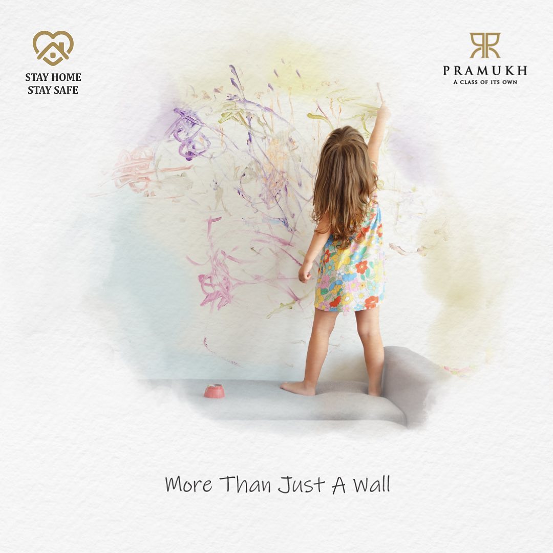 Pramukh Group,  PramukhGroup, RealEstate, AClassOfItsOwn, Wall, DrawingRoom, Hall, StayHome, StaySafe