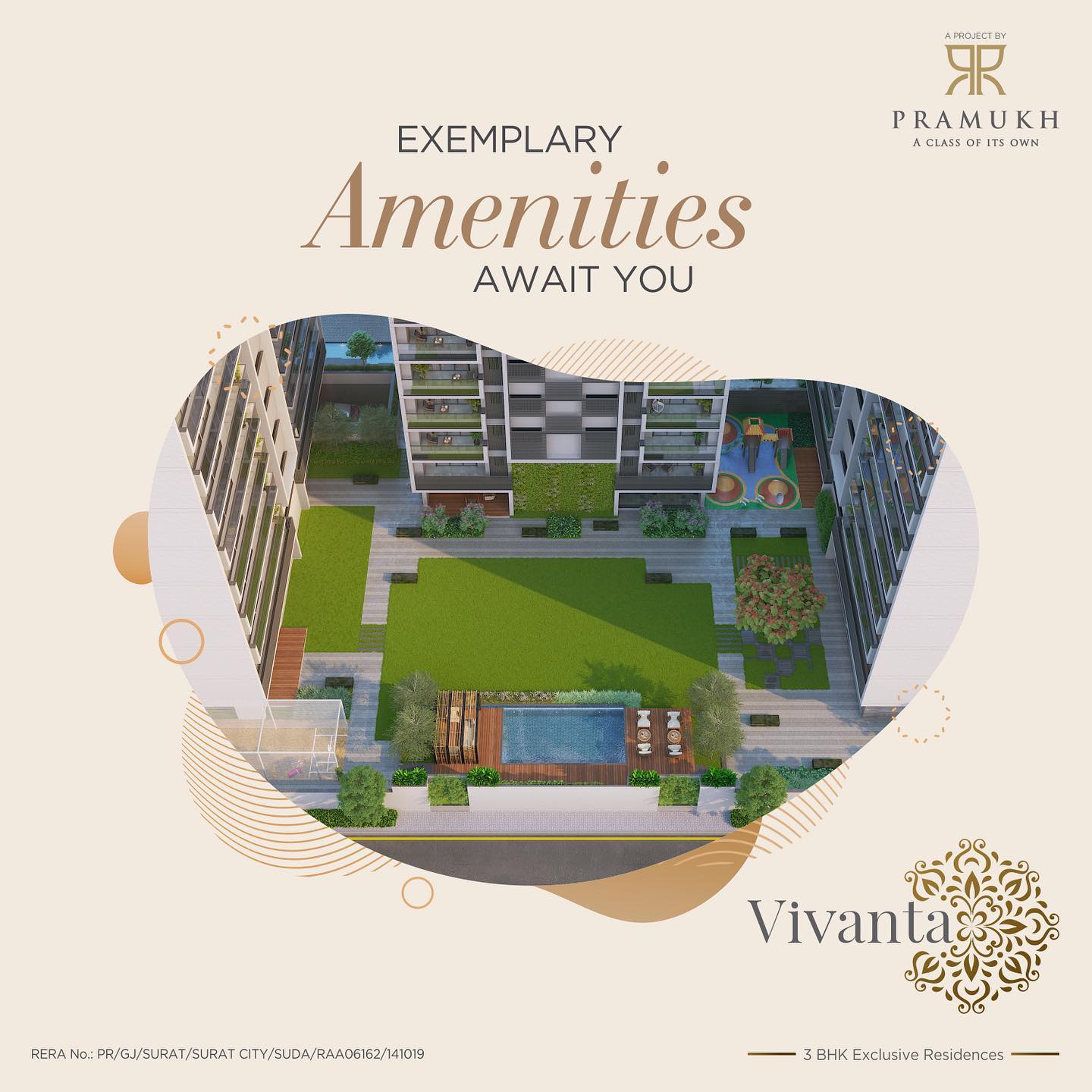 Pramukh Group,  PramukhGroup, RealEstate, AClassOfItsOwn, Residential, Vivanta, Surat, ResidentialProperty, ResidentialProjects, 3BHK, 3BHKApartments, LuxuriousFlat, luxurioushomes