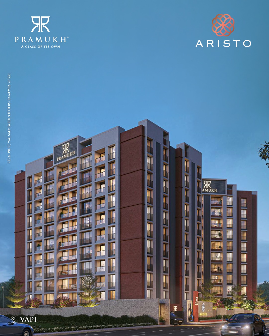 Pramukh Group,  PramukhAristo, AristoVapi, VapiHomes, PramukhGroup, AClassOfItsOwn