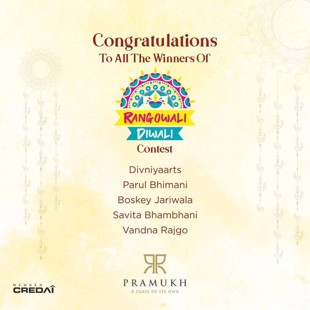 Pramukh Group,  RangoWaliDiwali, contest, PramukhGroup, RealEstate, AClassOfItsOwn, RangoWaliDiwali, DiwaliContest, prizes