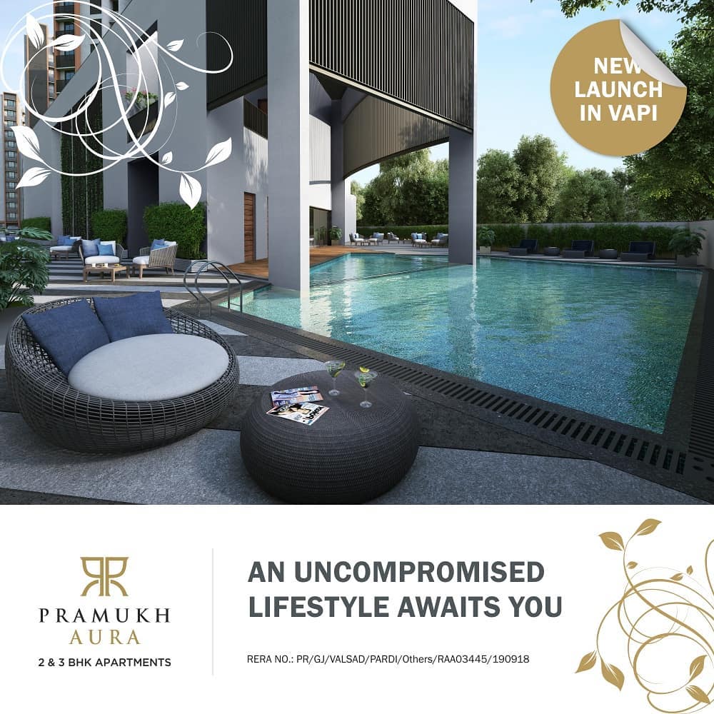 Pramukh Group,  PramukhAura, Home, DreamHome, Luxury, PremiumHome, LuxuryHomes, PramukhGroup, Greenery, Landscape, Peace, Serenity, Vapi, Newchala, AClassOfItsOwn, RealEstate