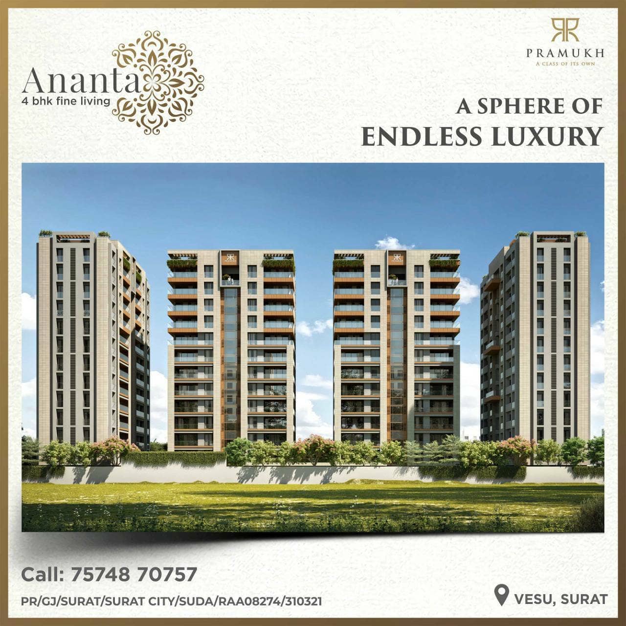 Pramukh Group,  PramukhGroup, AnantaByPramukh, 4BHK, RealEstate, Surat, Amenities, 4BHKApartments, DreamHome, LuxuriousHomes, Luxury