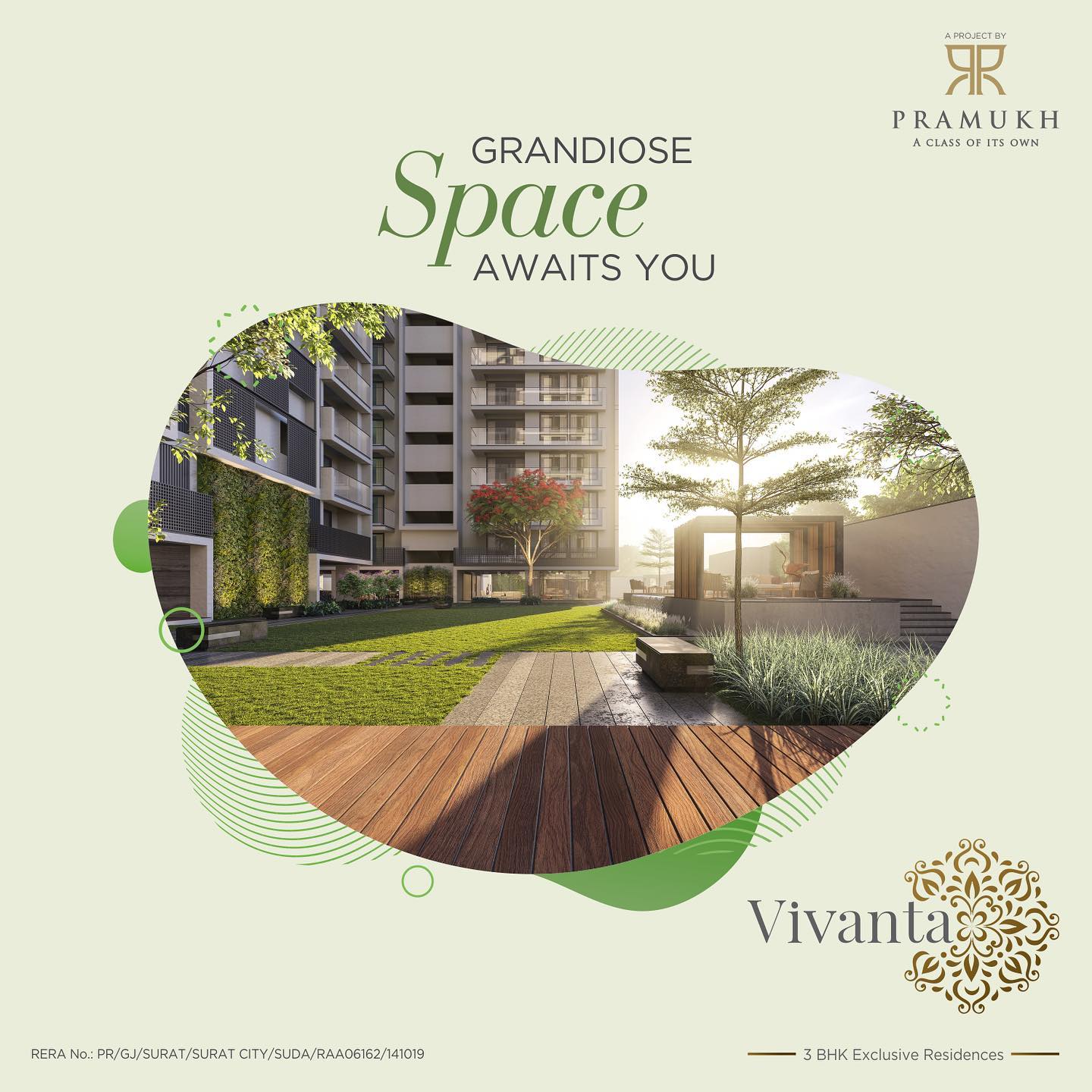 Pramukh Group,  Residential, Vivanta, Surat, ResidentialProperty, ResidentialProjects, 3BHK, 3BHKApartments, LuxuriousFlat, luxurioushomes