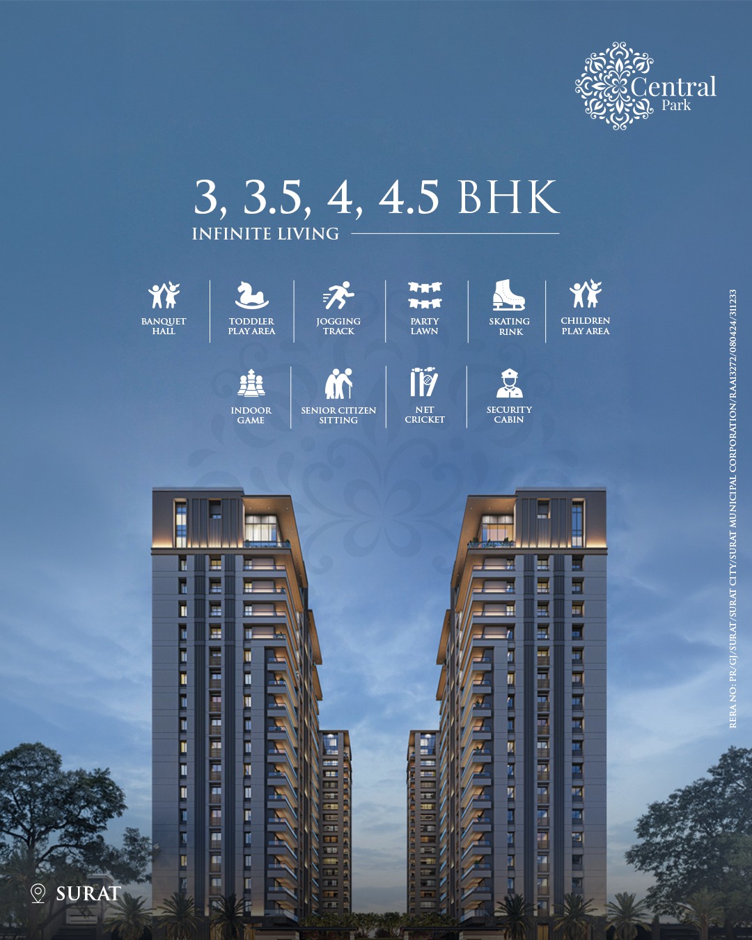 Pramukh Group,  CentralPark, SuratHomes, FamilyLiving, OpenSpaces, PramukhGroup